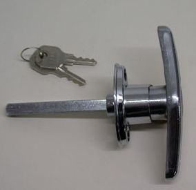 ROMAK T-HANDLE GAR/GATE LOCK CHROME PLATED ( KA) 